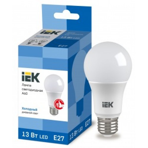 IEK ЛОН A60 E27 13W(1170lm) 6500К 6K 110х60 ECO LLE-A60-13-230-65-E27