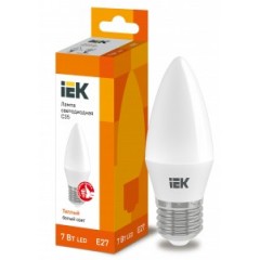 Лампа светодиодная ECO C35 7Вт свеча 3000К E27 230В IEK LLE-C35-7-230-30-E27 4606056485059