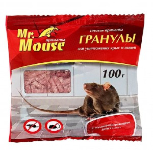 От грызунов приманка гранулы 100гр. пакет Mr. Mouse М-914