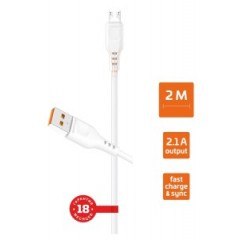 Кабель GoPower GP01M USB(A)шт. - microUSBшт. 1 м 2,4A ПВХ белый