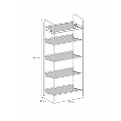 Подставка д/обуви (пвл) Женева15 (5 полок) 45*27*106см (графит) ПДОЖ15Гр ЗМИ